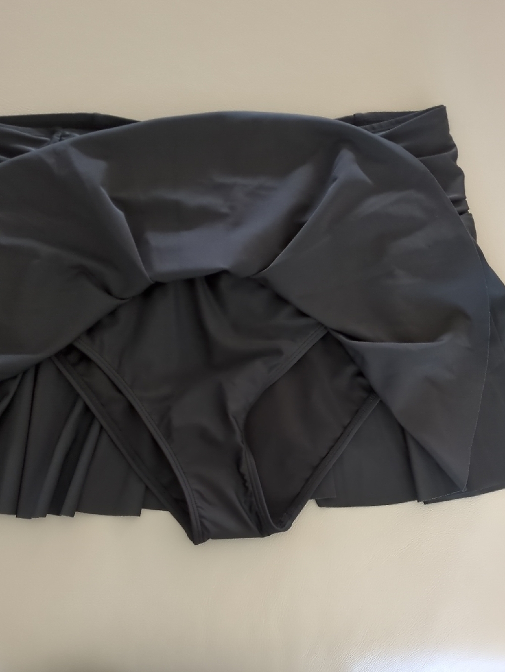 VENUS Black Pleated Rio Swim Skirt with Built-In Bottoms - Picture 2 of 4